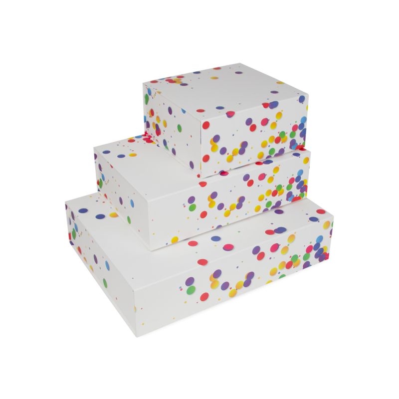 Boîtes aimantées  confettis - Kraft 