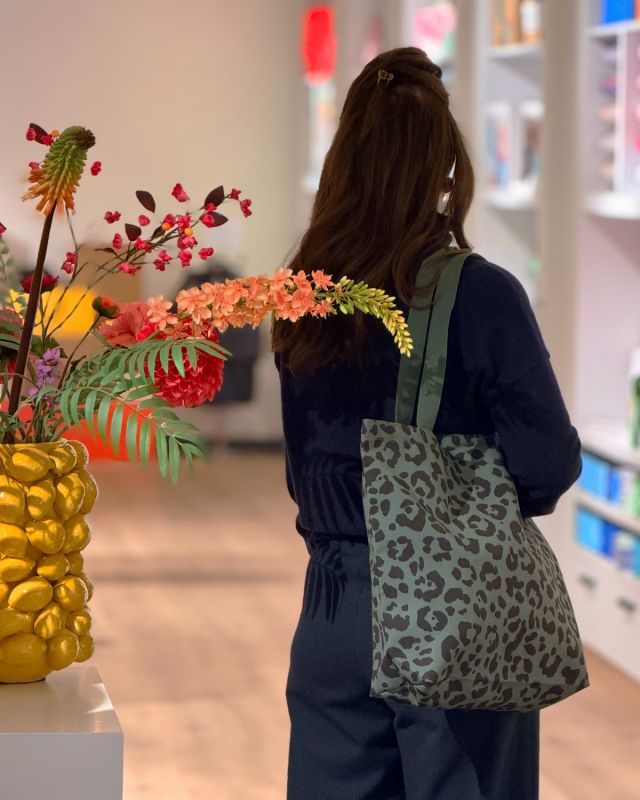 Baumwoll-Shopper mit Jaguarmuster