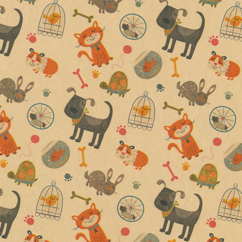 Brown wrapping paper - Animal design