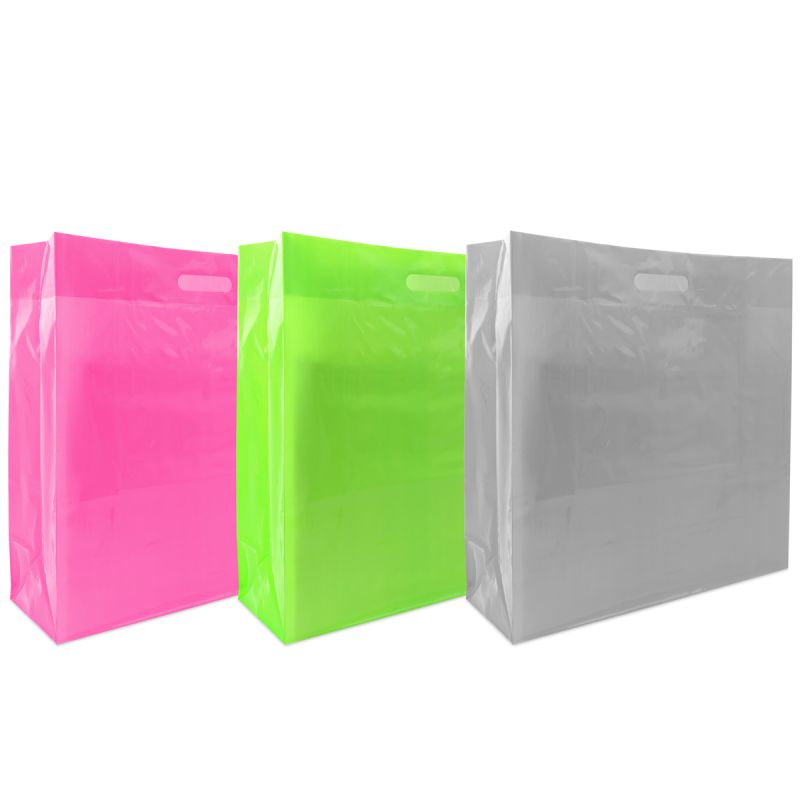 Plastic clear bags with block bottom